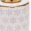 Thea Lillac and Gold Leaf Ceramic Table Lamp Base with Rene 35cm Blush Velvet Cylinder Lampshade