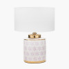 Thea Lillac and Gold Leaf Ceramic Table Lamp Base