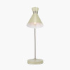 Benedict Sage and Brushed Silver Metal Table Lamp