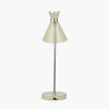 Benedict Sage and Brushed Silver Metal Table Lamp