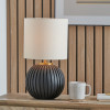 Ezekiel Black Terracotta Textured Ball Table Lamp