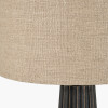 Draydon Black Wash Mango Wood Textured Cone Table Lamp