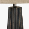 Draydon Black Wash Mango Wood Textured Cone Table Lamp