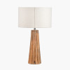 Draydon Natural Mango Wood Textured Cone Table Lamp