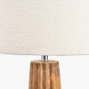 Draydon Natural Mango Wood Textured Cone Table Lamp