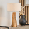 Draydon Natural Mango Wood Textured Cone Table Lamp