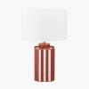 Raya Cinnamon and White Hand Painted Metal Table Lamp Base