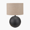 Benio Matt Black Metal Spherical Table Lamp Base