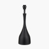 Llora Matt Black Metal Curved Table Lamp Base with Henry 35cm White Handloom Cylinder Lampshade