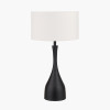 Llora Matt Black Metal Curved Table Lamp Base