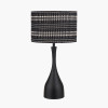 Llora Matt Black Metal Curved Table Lamp Base