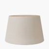 Josie Clear Glass and Antique Brass Metal Table Lamp Base with Coast 35cm Cream Calico Tapered Lampshade