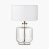 Josie Clear Glass and Antique Brass Metal Table Lamp Base