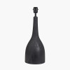 Corella Black Mango Wood Curved Table Lamp Base with Lino 40cm White Self Lined Linen Drum Lampshade