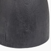 Corella Black Mango Wood Curved Table Lamp Base with Lino 40cm White Self Lined Linen Drum Lampshade