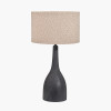 Corella Black Mango Wood Curved Table Lamp Base