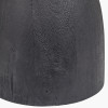 Corella Black Mango Wood Curved Table Lamp Base with Lino 40cm White Self Lined Linen Drum Shade