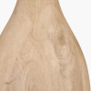 Corella Natural Mango Wood Curved Table Lamp Base with Lino 40cm Grey Self Lined Linen Drum Lampshade