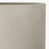 Corella Natural Mango Wood Curved Table Lamp Base with Lino 40cm Grey Self Lined Linen Drum Lampshade