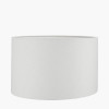 Corella Natural Mango Wood Curved Table Lamp Base with Lino 40cm White Self Lined Linen Drum Lampshade