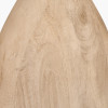 Corella Natural Mango Wood Curved Table Lamp Base with Lino 40cm White Self Lined Linen Drum Lampshade