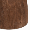 Corella Chocolate Brown Mango Wood Curved Table Lamp Base with Lino 40cm White Self Lined Linen Drum Shade