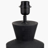 Koa Black Mango Wood Contemporary Table Lamp Base with Lino 35cm White Self Lined Linen Cylinder Lampshade