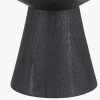 Koa Black Mango Wood Contemporary Table Lamp Base with Lino 35cm White Self Lined Linen Cylinder Lampshade