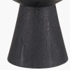 Koa Black Mango Wood Contemporary Table Lamp Base with Lino 35cm White Self Lined Linen Drum Shade