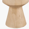 Koa Natural Mango Wood Contemporary Table Lamp Base with Lino 35cm Black Self Lined Linen Cylinder Lampshade