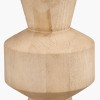 Koa Natural Mango Wood Contemporary Table Lamp Base with Lino 35cm Black Self Lined Linen Cylinder Lampshade