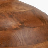 Kiah Brown Oiled Finish Mango Wood Round Table Lamp Base with Lino 40cm White Self Lined Linen Cylinder Lampshade