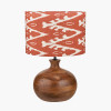 Kiah Brown Oiled Finish Mango Wood Round Table Lamp Base