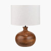 Kiah Brown Oiled Finish Mango Wood Round Table Lamp Base