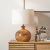 Kiah Brown Oiled Finish Mango Wood Round Table Lamp Base