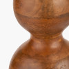 Nyari Brown Oiled Finish Mango Wood 3 Ball Design Table Lamp Base with Lino 40cm White Self Lined Linen Cylinder Lampshade