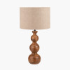 Nyari Brown Oiled Finish Mango Wood 3 Ball Design Table Lamp Base