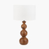 Nyari Brown Oiled Finish Mango Wood 3 Ball Design Table Lamp Base