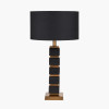 Maximo Matt Black and Antique Brass Cube Design Table Lamp Base