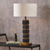 Maximo Matt Black and Antique Brass Cube Design Table Lamp Base