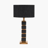 Maximo Matt Black and Antique Brass Cube Design Table Lamp Base