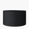 Maximo Antique Brass and Matt Black Cube Design Table Lamp Base with Harry 35cm Black Cotton Mix Cylinder Lampshade