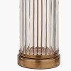 Ciara Clear Glass and Antique Brass Metal Table Lamp Base with Henry 35cm White Handloom Cylinder Lampshade