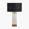 Ciara Clear Glass and Antique Brass Metal Table Lamp Base