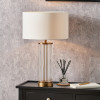 Ciara Clear Glass and Antique Brass Metal Table Lamp Base