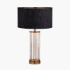 Ciara Clear Glass and Antique Brass Metal Table Lamp Base