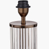 Ciara Clear Glass and Antique Bronze Metal Table Lamp Base with Henry 35cm White Handloom Cylinder Lampshade