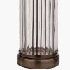 Ciara Clear Glass and Antique Bronze Metal Table Lamp Base with Henry 35cm White Handloom Cylinder Lampshade