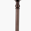 Piero Antique Bronze Metal Candlestick Table Lamp Base with Henry 35cm White Handloom Cylinder Lampshade