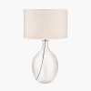 Elysia Bubble Glass and Silver Metal Curved Table Lamp